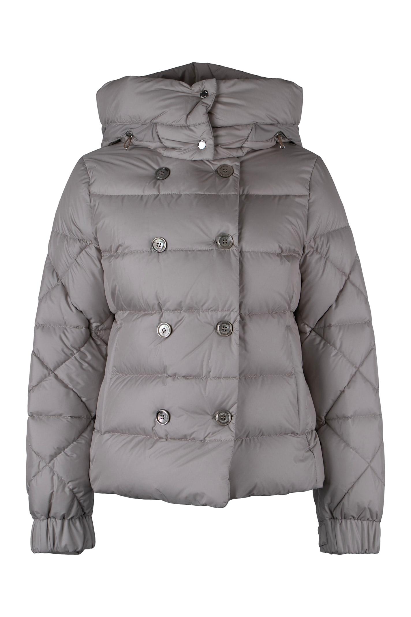 moorer collina hooded short down jacket