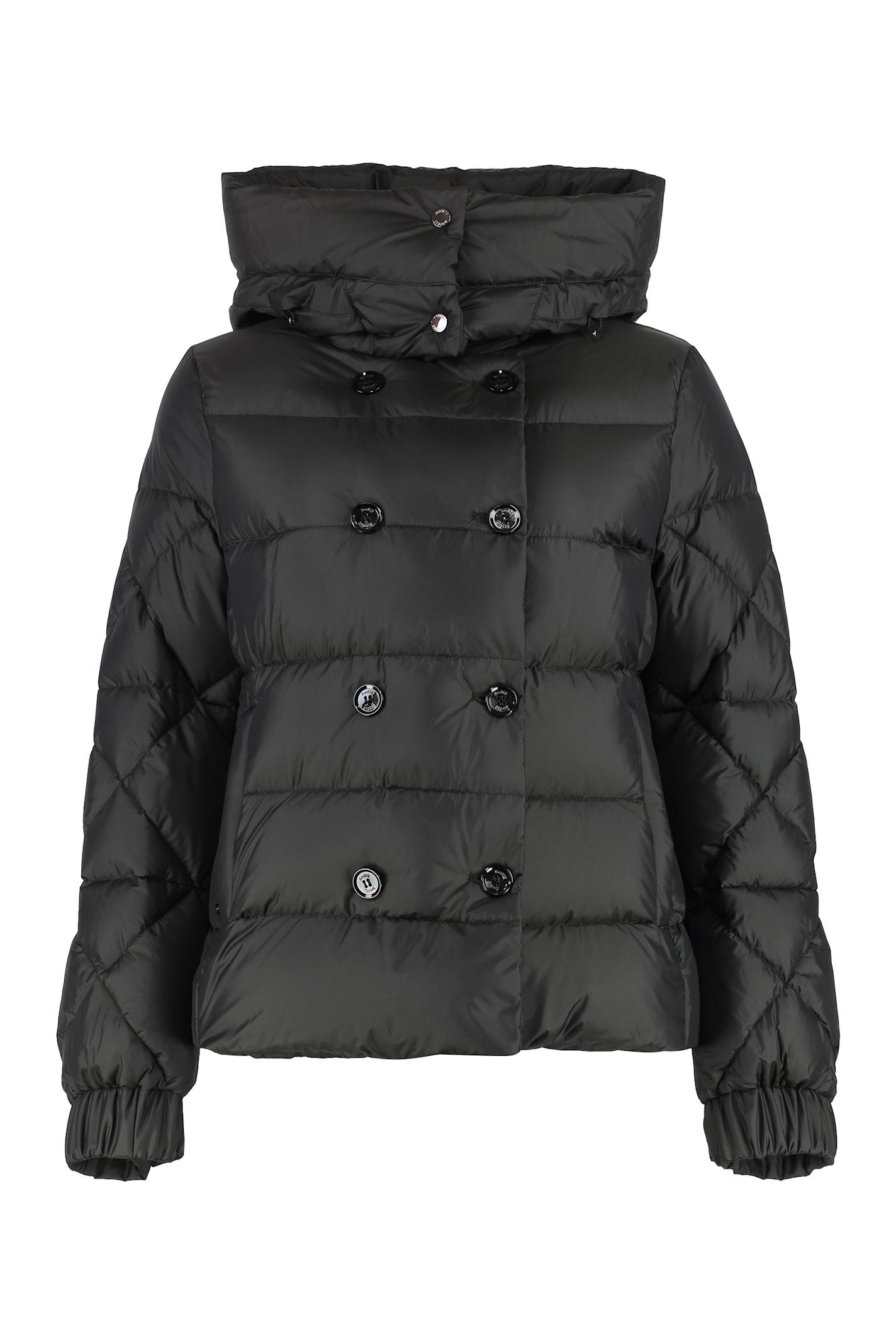 moorer collina hooded short down jacket
