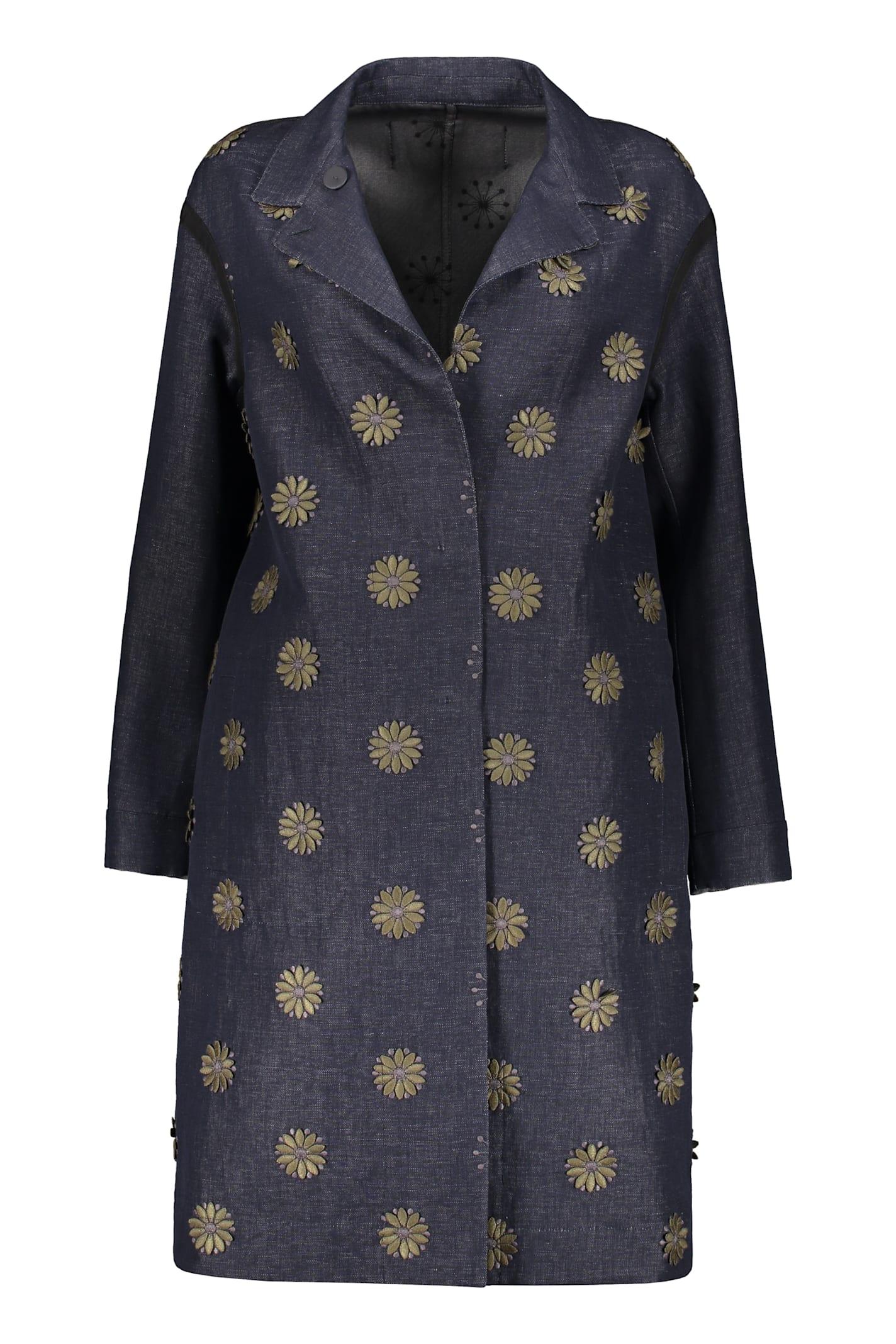 moorer linen-cotton blend blazer