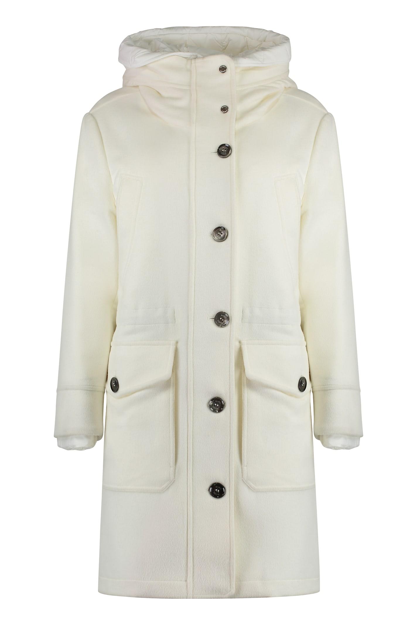 moorer megeve single-breasted coat in fabric