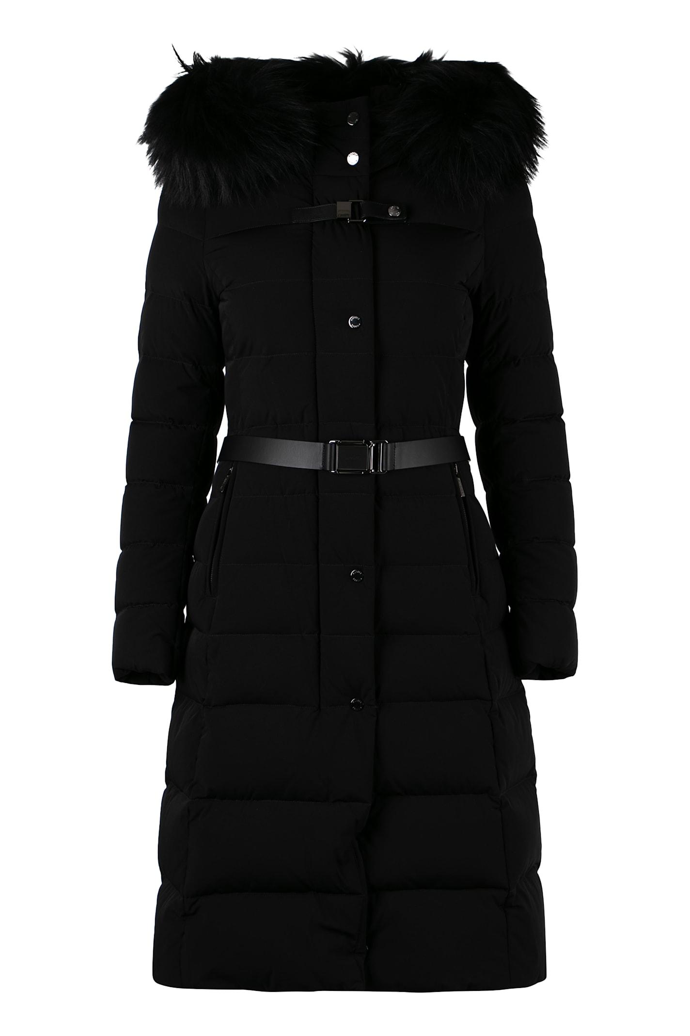 moorer niki belted long down jacket