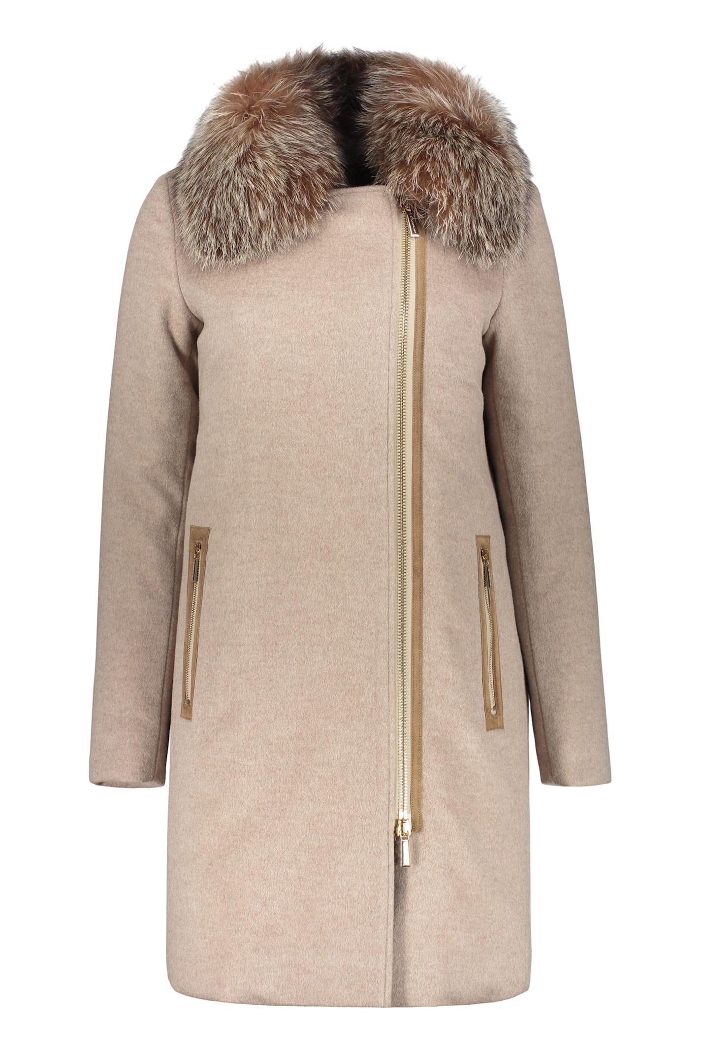 moorer padded wool-blend coat