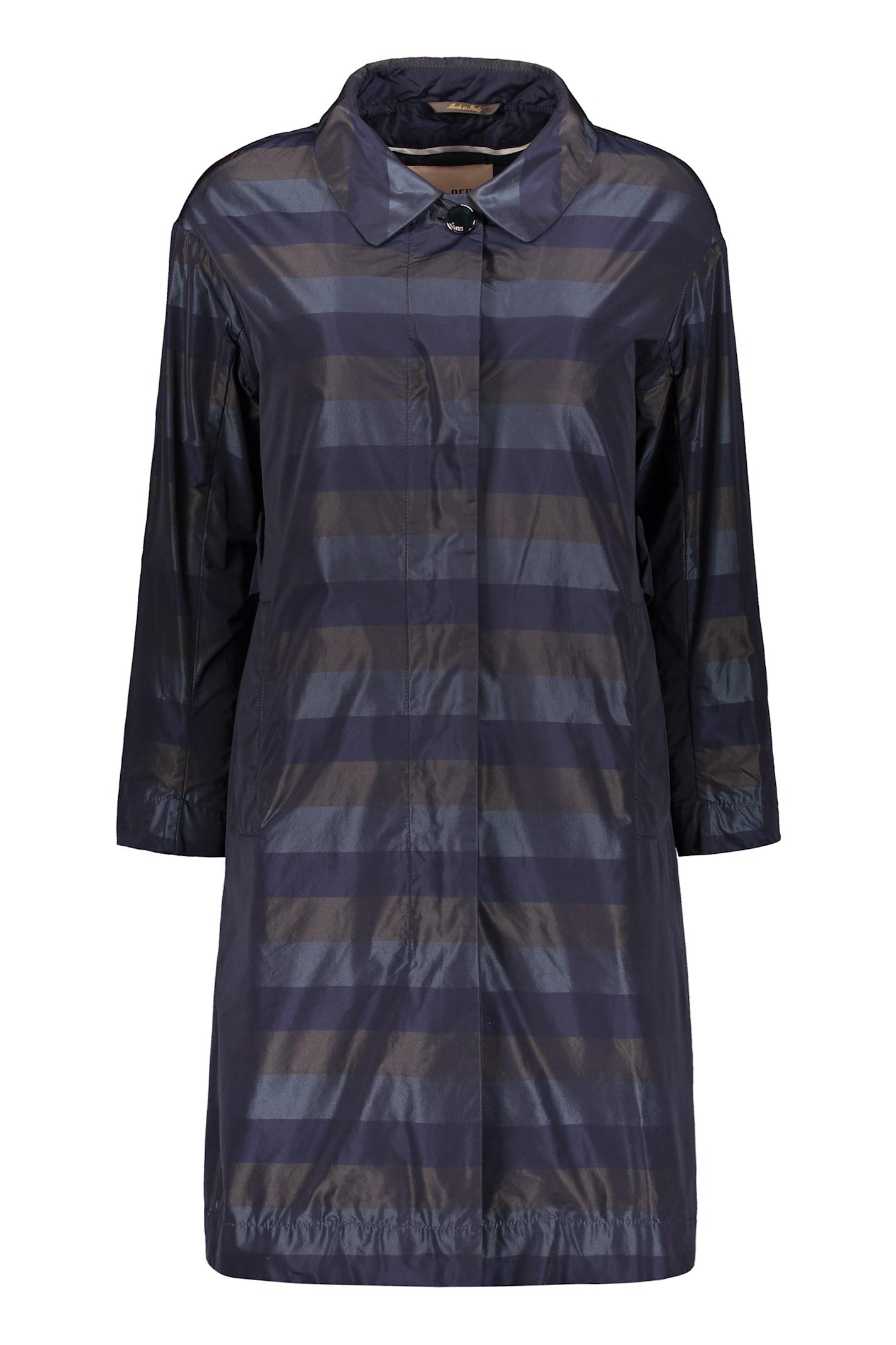 moorer techno fabric trench coat