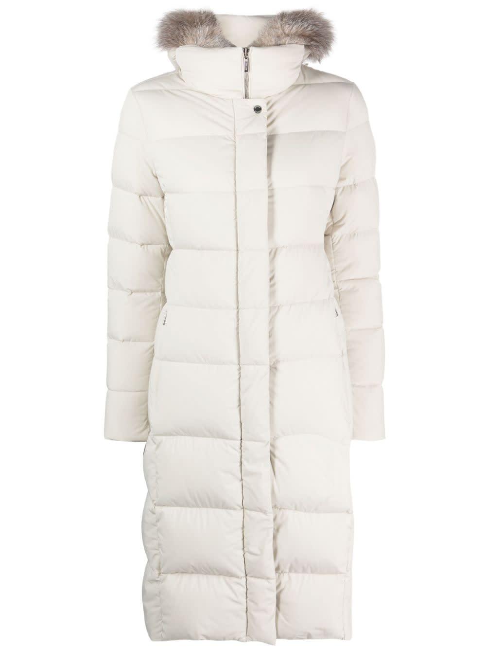 moorer zagara long down jacket with hood and fur