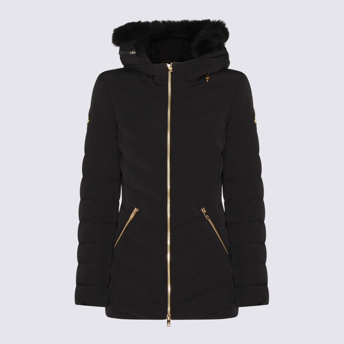 moose knuckles black nylon down jacket