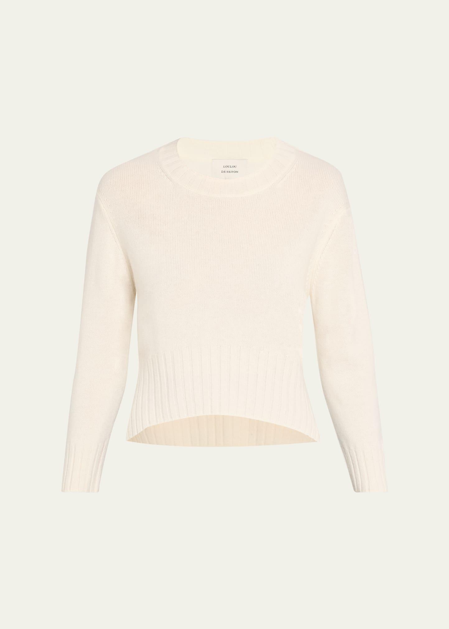 mora cashmere crop crewneck sweater