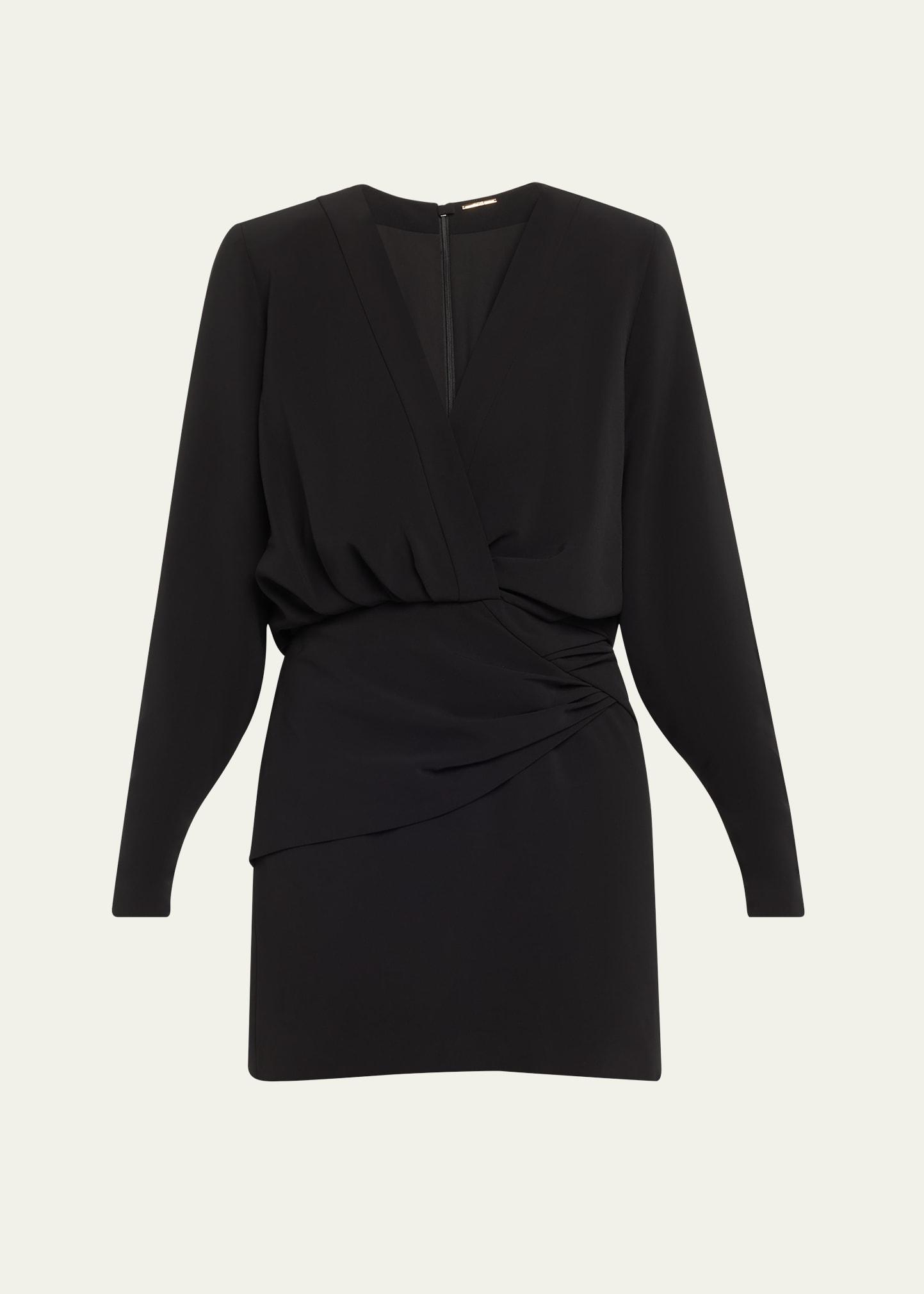 morci gathered long-sleeve mini dress
