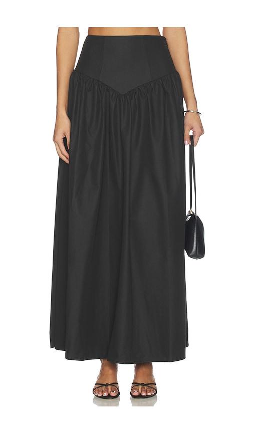 more to come amaya maxi skirt in black.