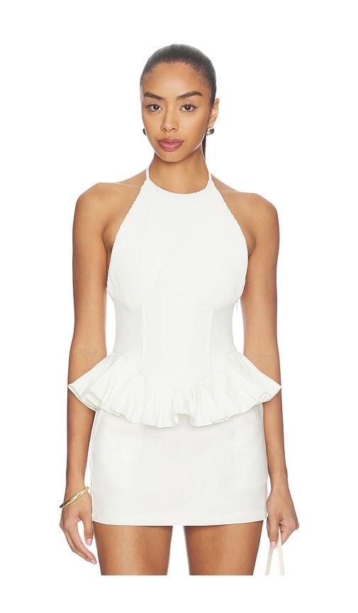 more to come anala top in white.