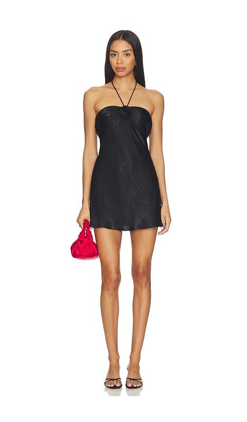 more to come arie mini dress in black.