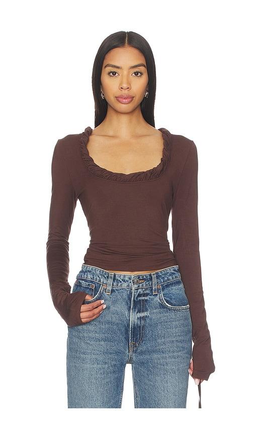 more to come arielle twisted top in chocolate.