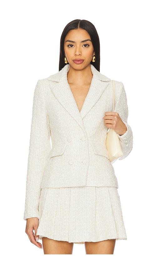 more to come ashtyn tweed blazer in cream.