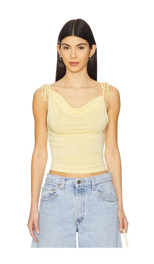 more to come banks drape top in yellow.