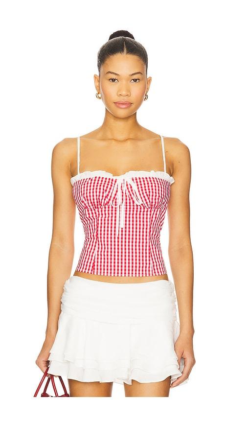 more to come beckie top in red.