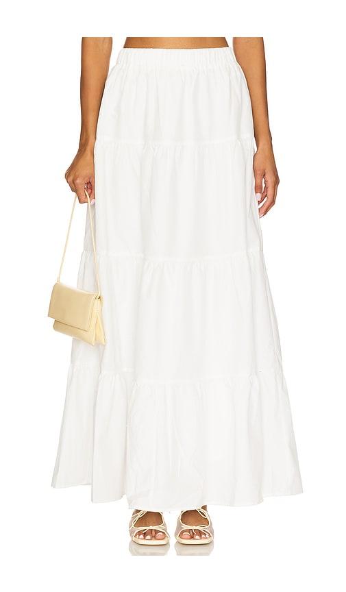 more to come braline maxi skirt in white.