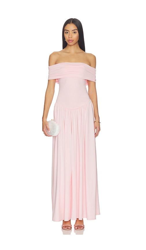 more to come brielle maxi dress in pink.