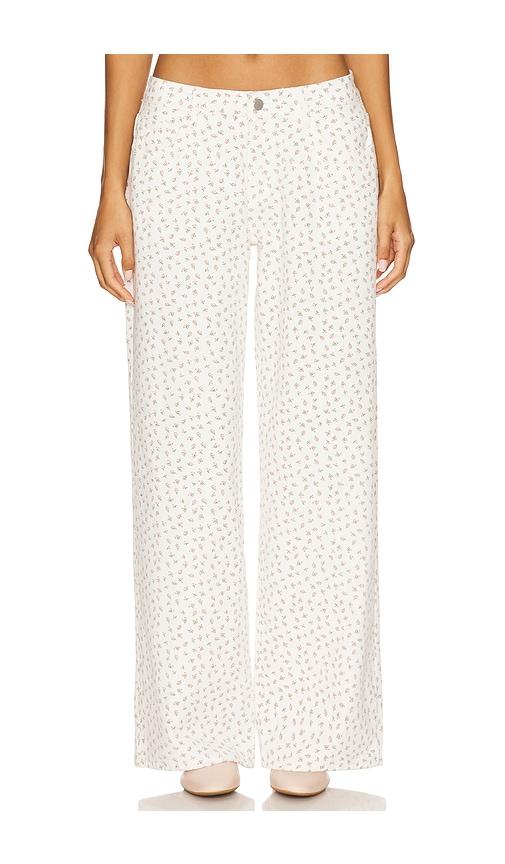 more to come brya floral jean in white.