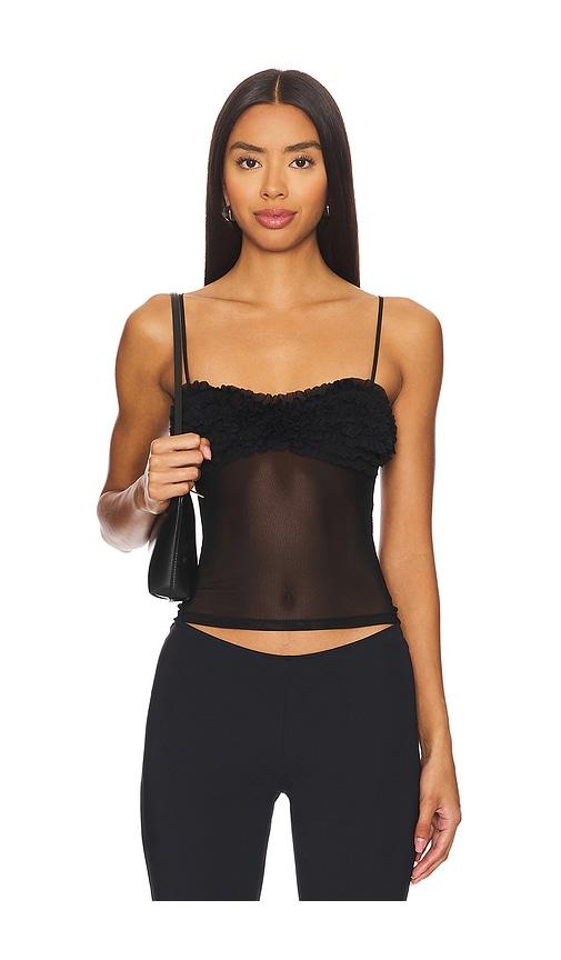 more to come carmine cami top in black.