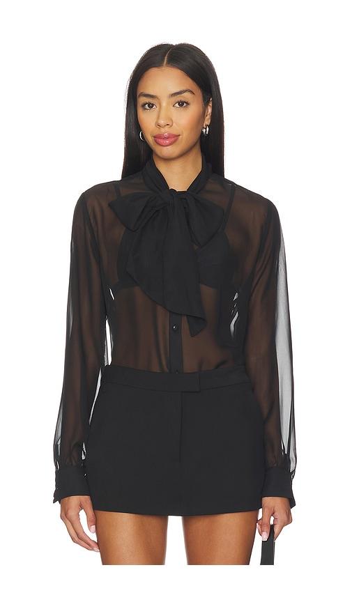 more to come cinrella sheer top in black.