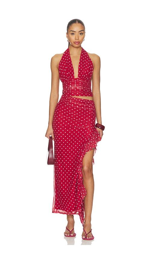 more to come delia maxi dress in red.