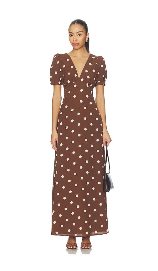 more to come devin maxi dress in brown.