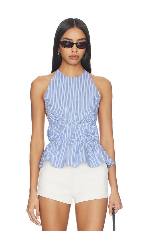more to come drisana halter top in blue.