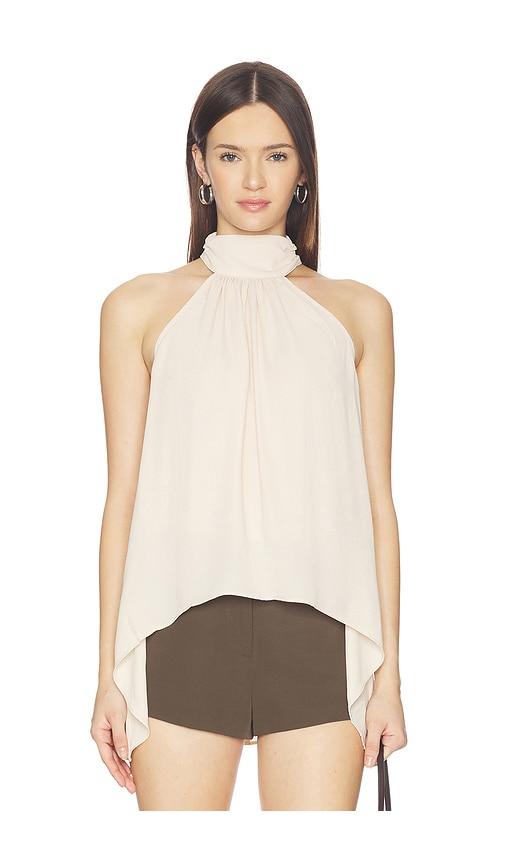 more to come frankie high neck top in cream.