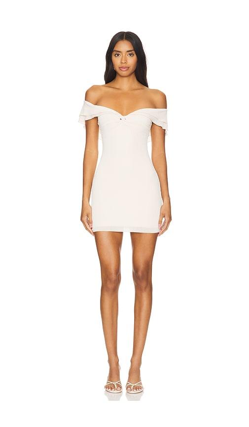 more to come graciela off shoulder dress in cream.