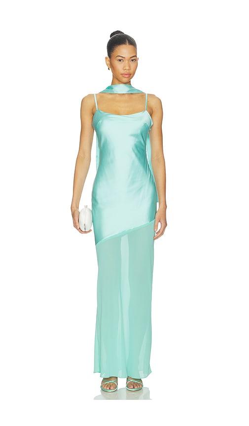 more to come griffin maxi dress in turquoise.