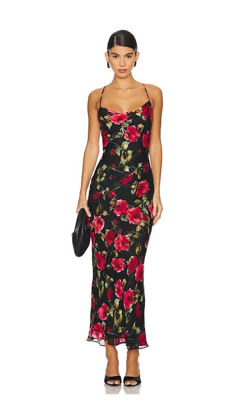 more to come haylo maxi dress in black.