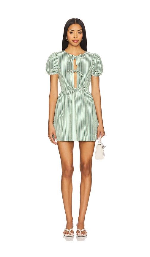 more to come heather mini dress in green.
