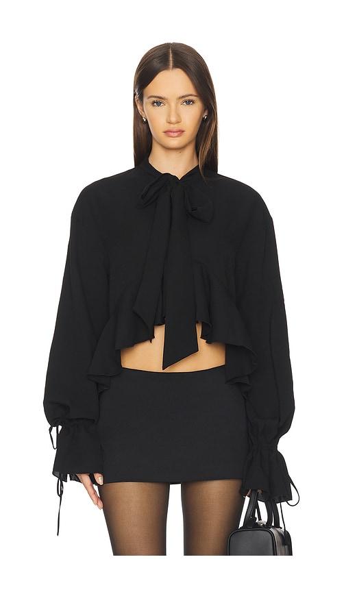 more to come hope tie front blouse in black.