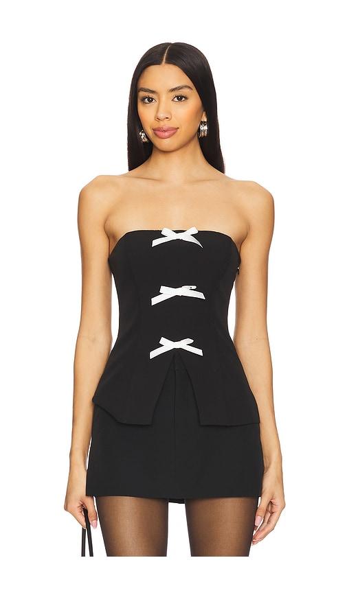 more to come ines strapless top in black.