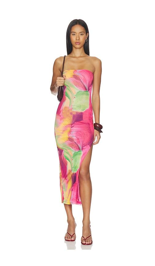 more to come jamila maxi dress in pink,green.