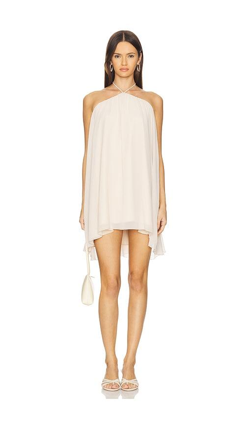 more to come jasmina halter mini dress in cream.