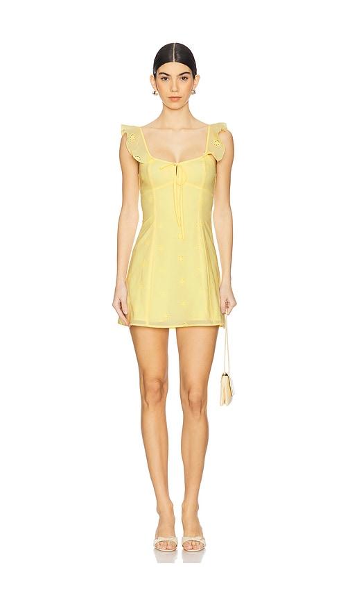 more to come jay mini dress in lemon.