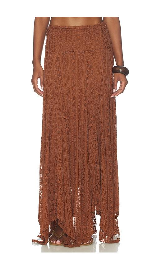 more to come karina maxi skirt in brown.