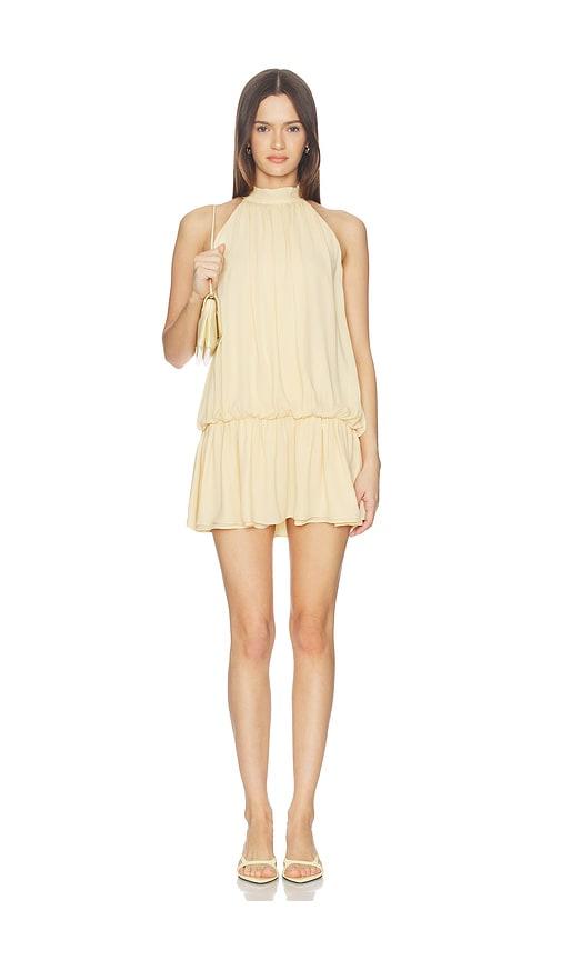 more to come kassia mini dress in lemon.