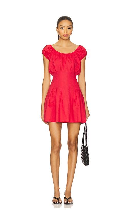 more to come katalina mini dress in red.