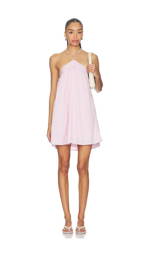 more to come keyonie halter mini dress in pink.