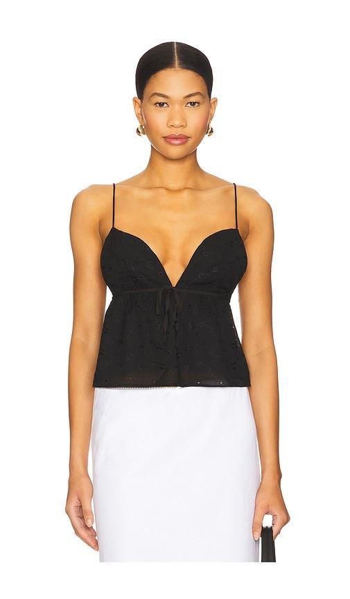 more to come krystal baby doll top in black.