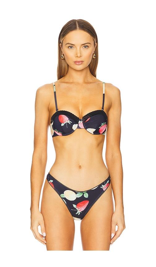 more to come lia bikini top in black,red.