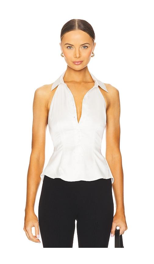 more to come lisseth open back top in white.