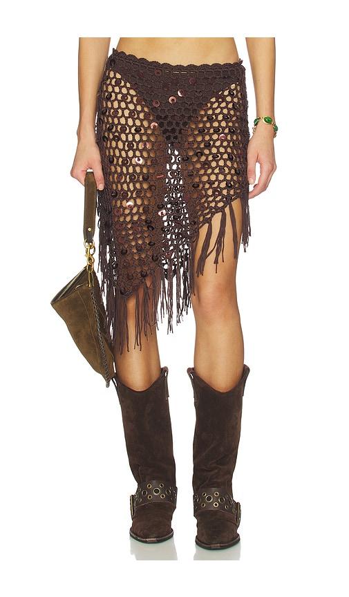 more to come lorelai crochet skirt in brown.