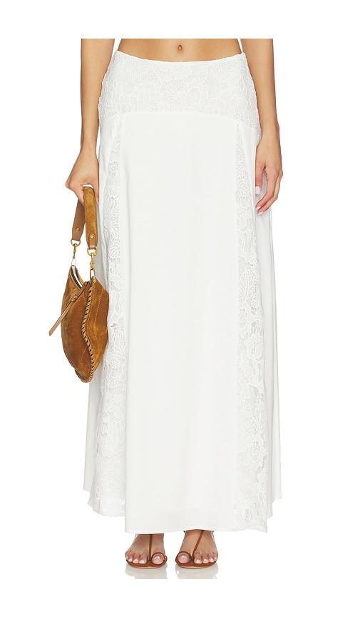 more to come loriela maxi skirt in white.