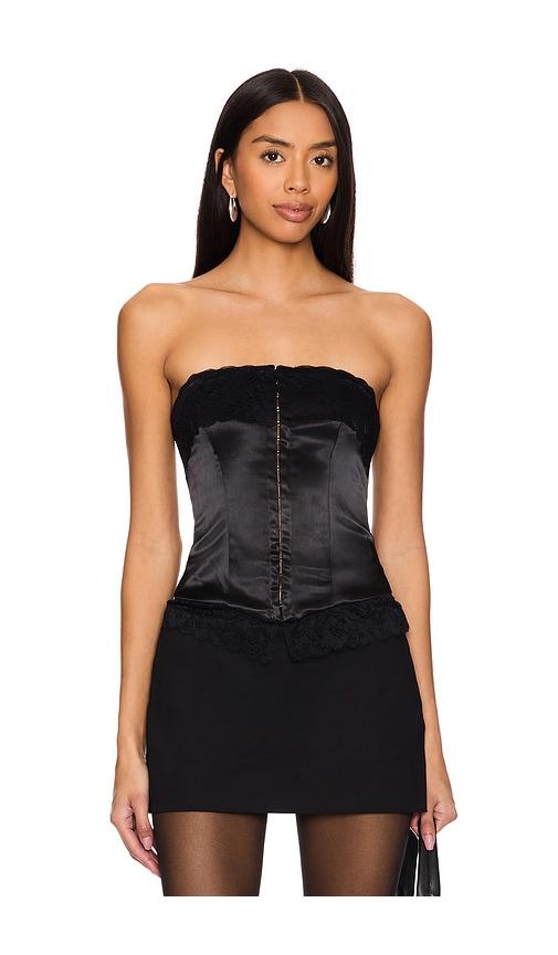 more to come lucia corset top in black.
