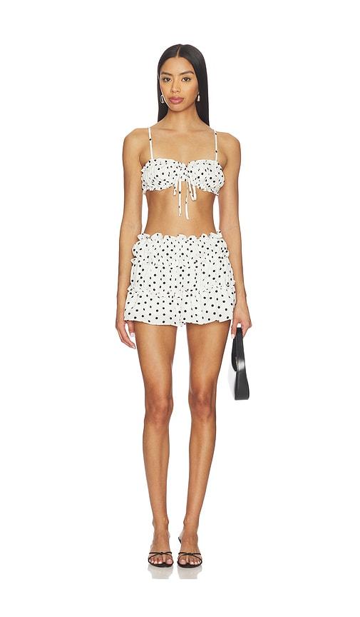 more to come mandy mini skirt set in white,black.