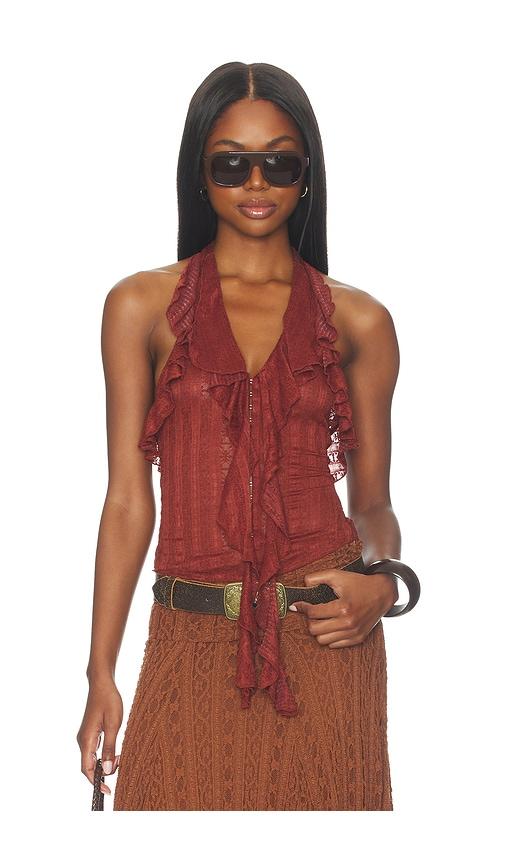 more to come marilou halter top in brown.