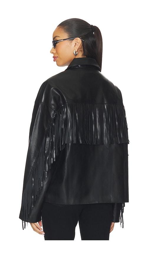 more to come mia faux leather jacket in black.