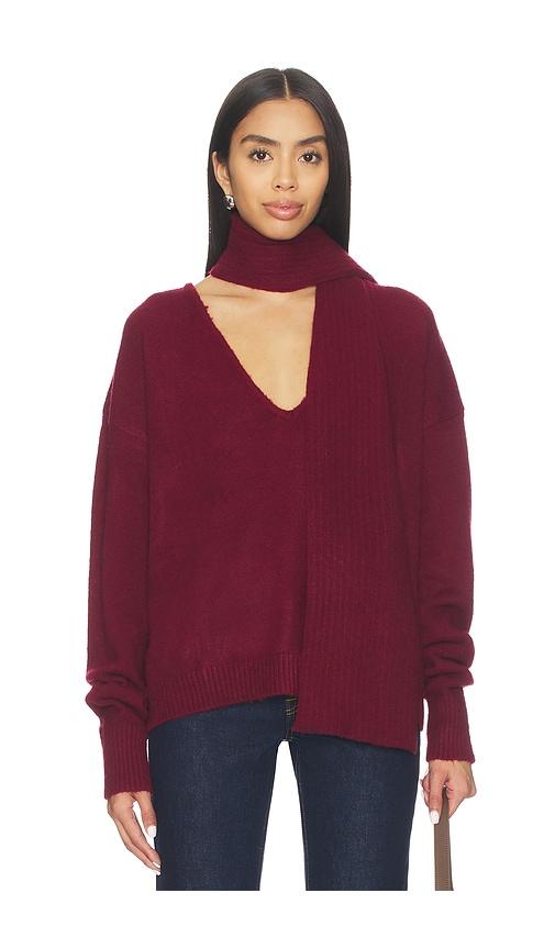 more to come mishka scarf sweater in burgundy.